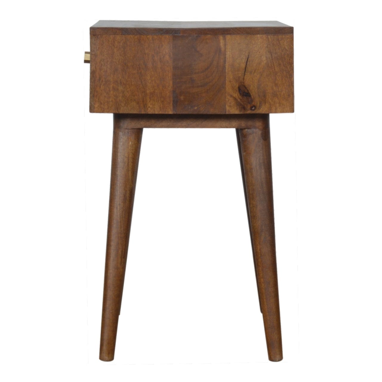 Gold Art Pattern Nightstand - Solid Mango Wood Bedside Table for Bedroom - product view 7 showing handcrafted solid mango...