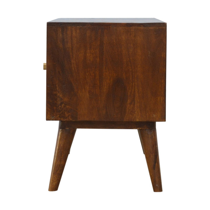 Gold Art Pattern Sideboard - Solid Mango Wood Buffet Cabinet for Dining Room - product view 7 showing handcrafted solid...