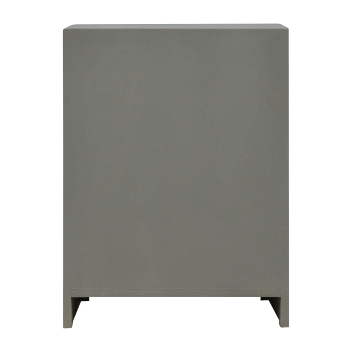 Gold x Cement Nightstand - Solid Mango Wood Bedside Table for Bedroom - product view 8 showing handcrafted solid mango...