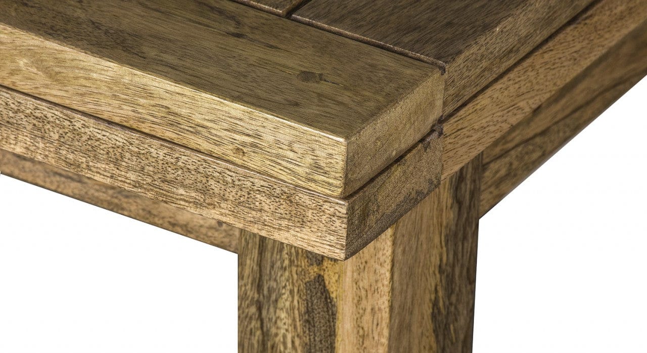 Granary Butterfly Dining Table - Solid Mango Wood Kitchen Table - product view 5 showing handcrafted solid mango wood...