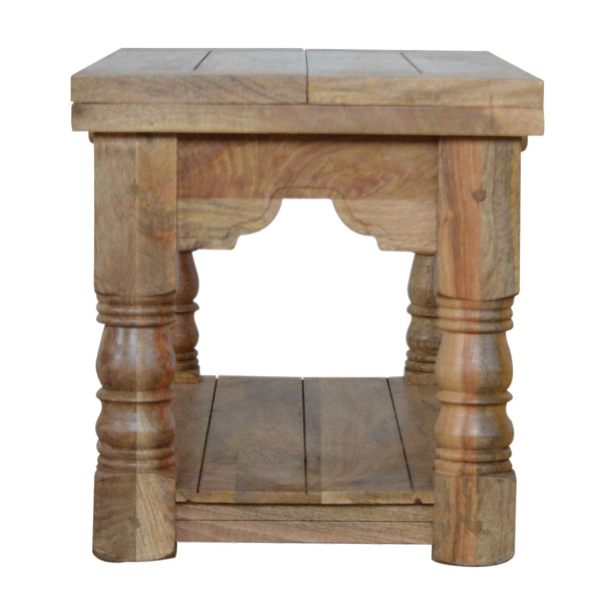 Granary Royale Trilogy Coffee Table - Solid Mango Wood Center Table for Living Room - product view 8 showing handcrafted...