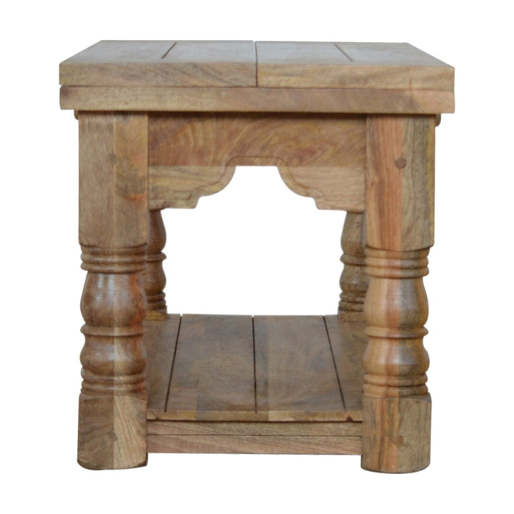 Granary Royale Trilogy Coffee Table - Solid Mango Wood Center Table for Living Room - product view 8 showing handcrafted...