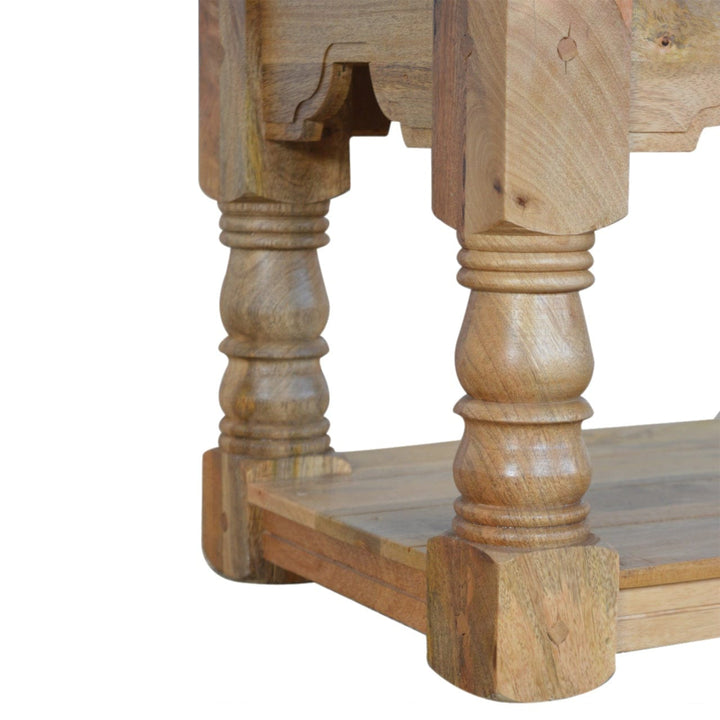 Granary Royale Trilogy Coffee Table - Solid Mango Wood Center Table for Living Room - product view 7 showing handcrafted...