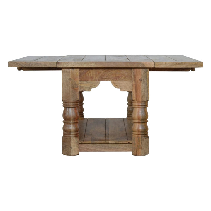 Granary Royale Trilogy Coffee Table - Solid Mango Wood Center Table for Living Room - product view 5 showing handcrafted...