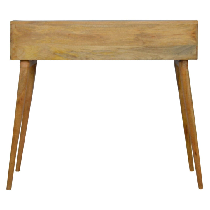 Grey Gallery Writing Desk - Solid Mango Wood Writing Table for Home Office - product view 8 showing handcrafted solid...
