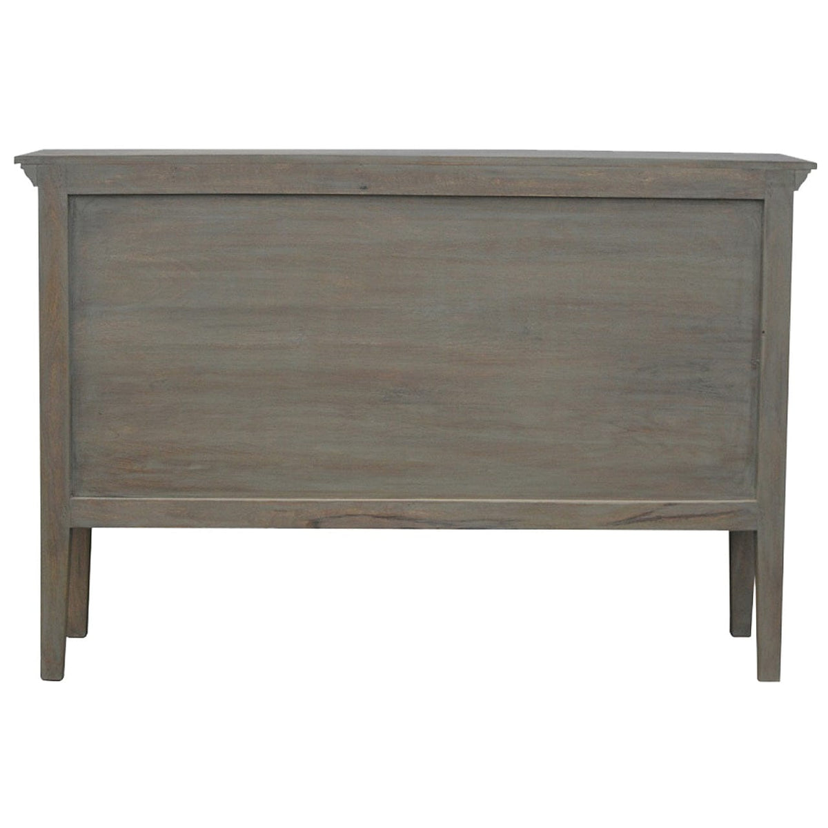 Grey Wash 5 Shutter Buffet for Dining Room in Solid Mango Wood - product view 8 showing handcrafted solid mango wood...