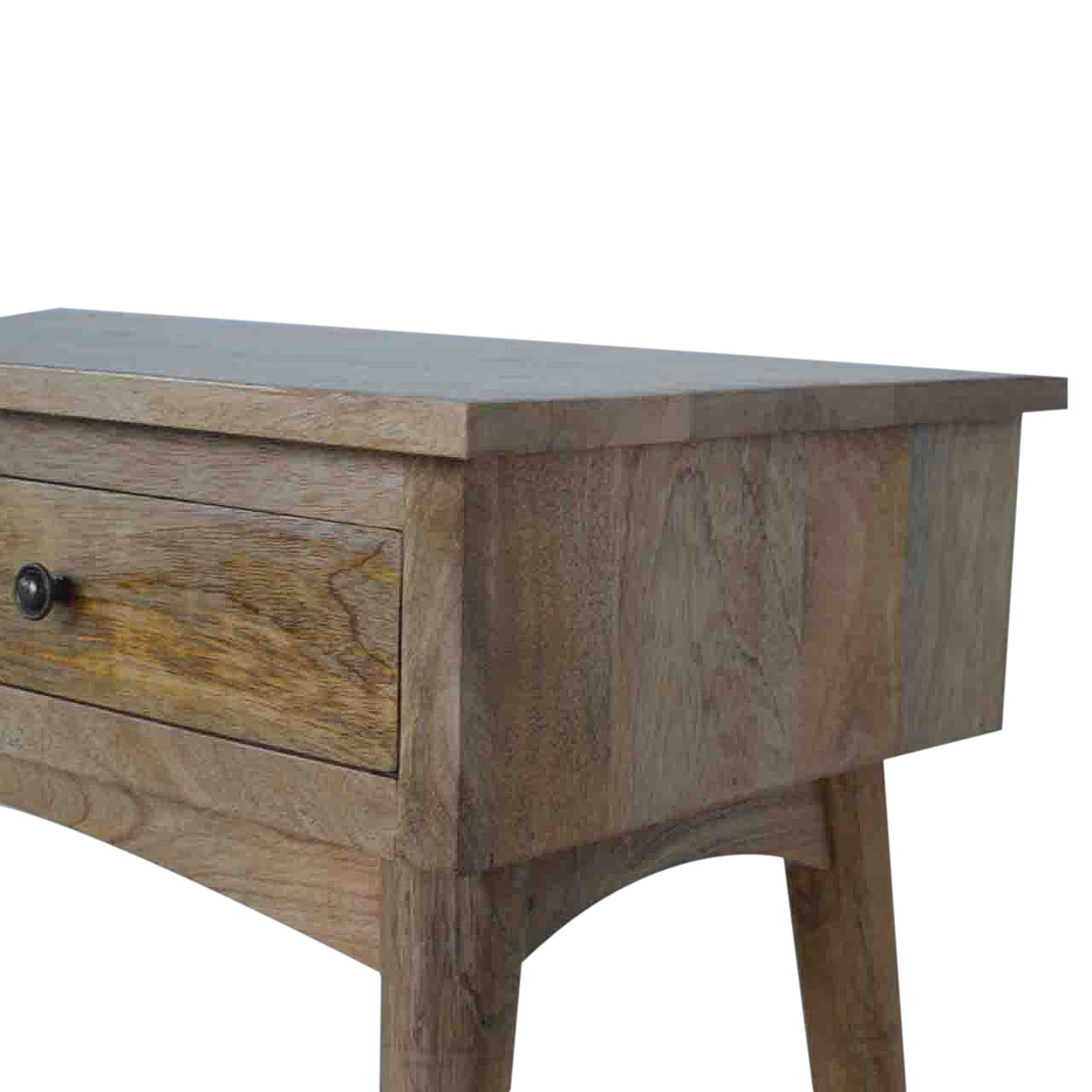 mango wood hallway console table showcasing a drawer and elegant wood grain finish for entryway styling.