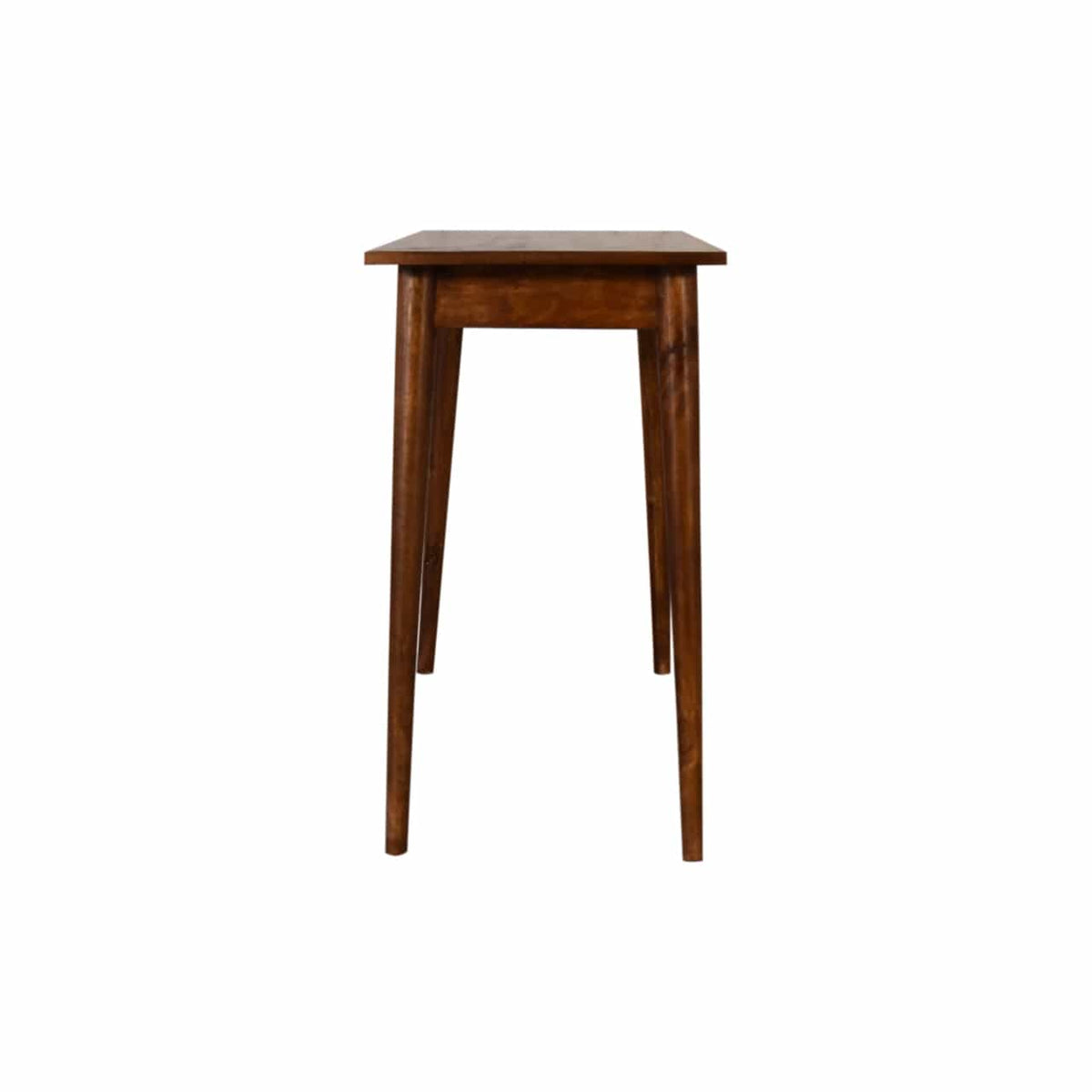 Handcrafted 2 Drawer Chestnut Writing Desk - Solid Mango Wood Writing Table for Home Office - product view 8 showing...