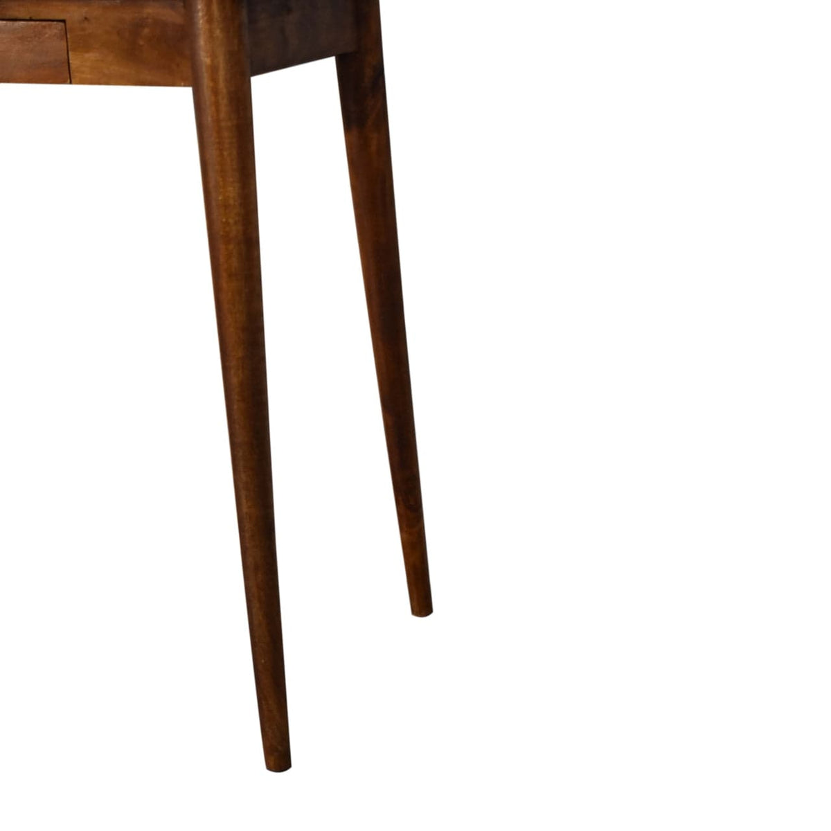 Handcrafted 2 Drawer Chestnut Writing Desk - Solid Mango Wood Writing Table for Home Office - product view 7 showing...