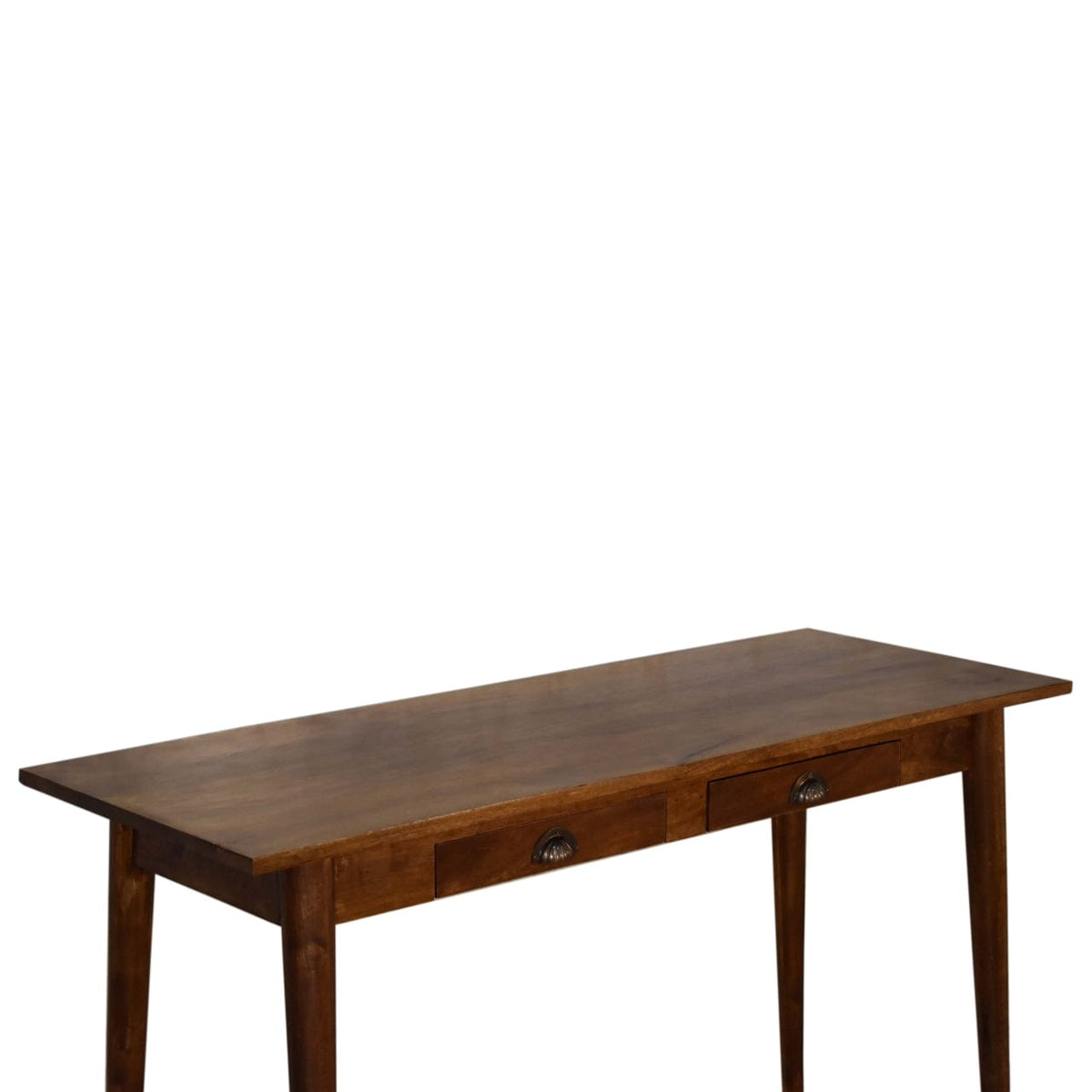 Handcrafted 2 Drawer Chestnut Writing Desk - Solid Mango Wood Writing Table for Home Office - product view 5 showing...