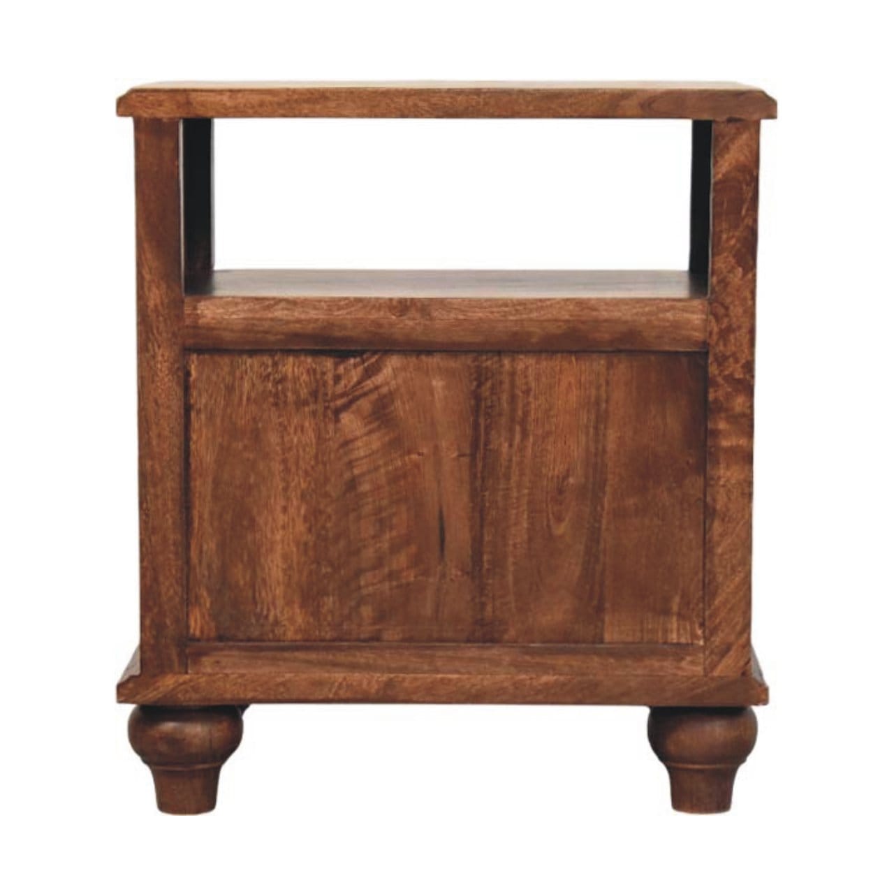 Handcrafted 2-Drawer Nightstand - Solid Mango Wood Bedside Table for Bedroom - product view 9 showing handcrafted solid...