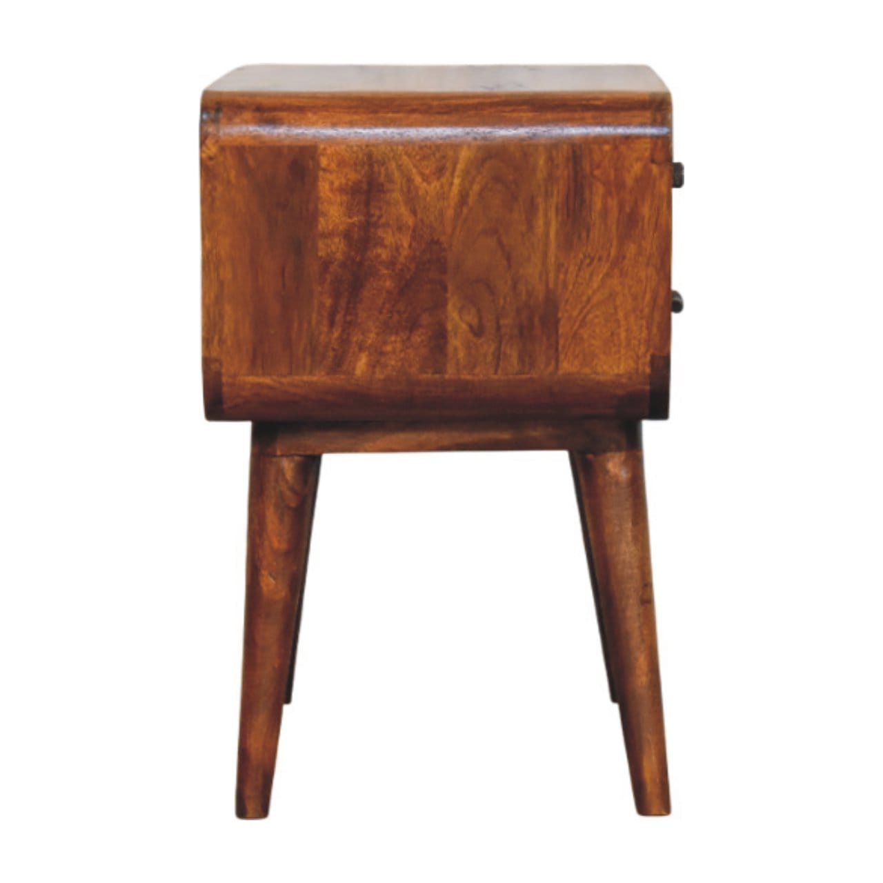 Handcrafted 3-Drawer Chestnut Nightstand - Solid Mango Wood Bedside Table for Bedroom - product view 9 showing...