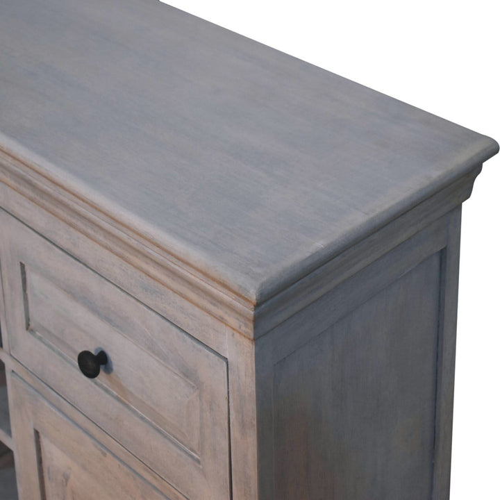 Handcrafted Acid Wash Mango Wood Sideboard - Solid Wood Storage Cabinet for Living Room - product view 7 showing...