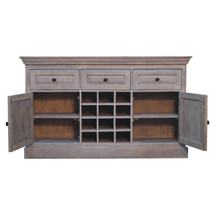 Handcrafted Acid Wash Mango Wood Sideboard - Solid Wood Storage Cabinet for Living Room - product view 6 showing...