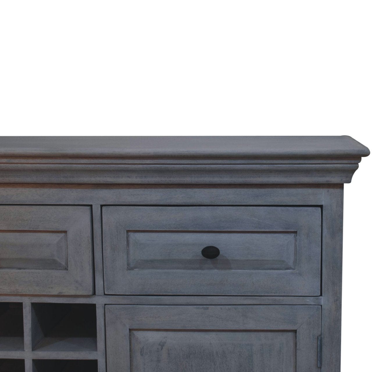 Handcrafted Acid Wash Mango Wood Sideboard - Solid Wood Storage Cabinet for Living Room - product view 5 showing...