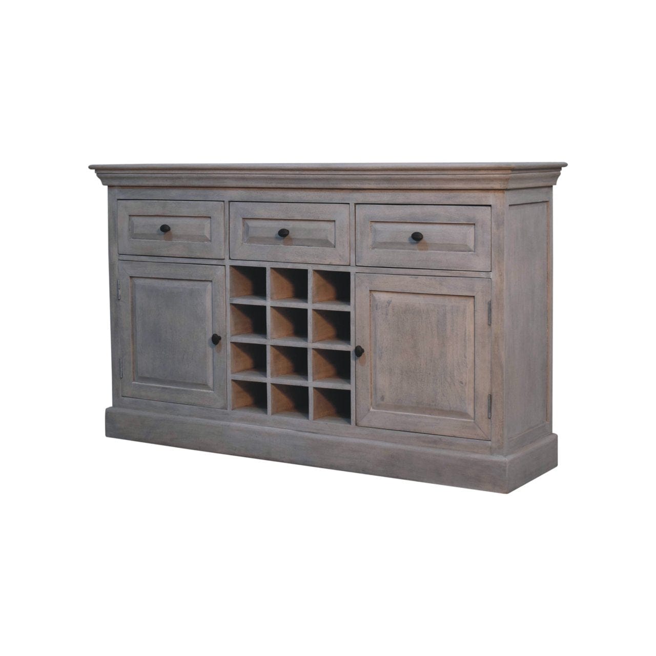 Handcrafted Acid Wash Mango Wood Sideboard - Solid Wood Storage Cabinet for Living Room - product view 3 showing...