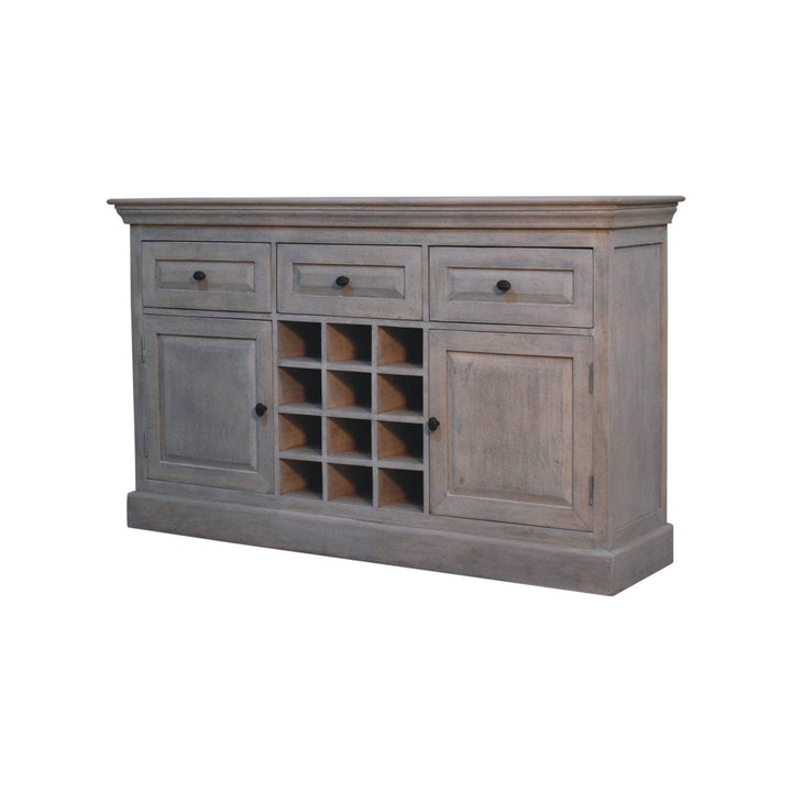 Handcrafted Acid Wash Mango Wood Sideboard - Solid Wood Storage Cabinet for Living Room - product view 3 showing...