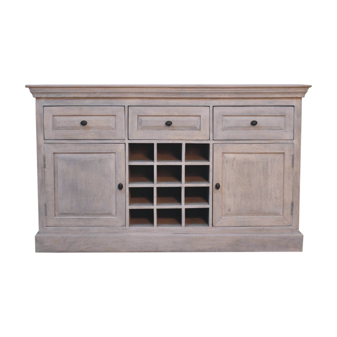 Handcrafted Acid Wash Mango Wood Sideboard - Solid Wood Storage Cabinet for Living Room - product view 2 showing...