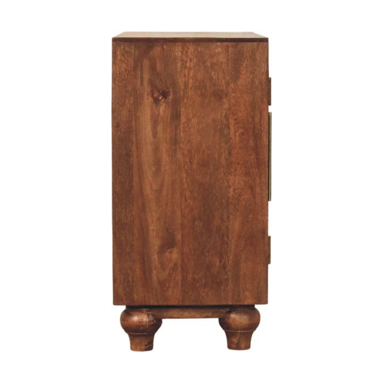 Handcrafted Arco Groove Sideboard - Solid Mango Wood Buffet Cabinet for Dining Room - product view 8 showing handcrafted...
