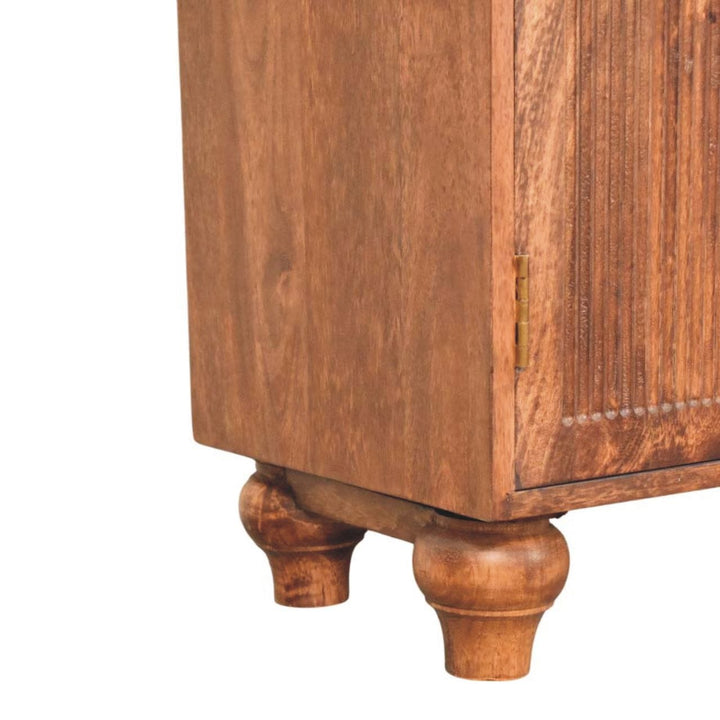 Handcrafted Arco Groove Sideboard - Solid Mango Wood Buffet Cabinet for Dining Room - product view 7 showing handcrafted...