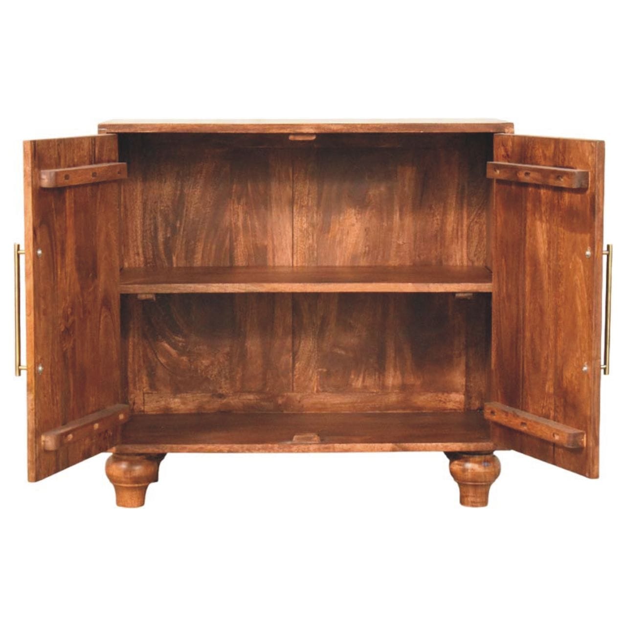Handcrafted Arco Groove Sideboard - Solid Mango Wood Buffet Cabinet for Dining Room - product view 6 showing handcrafted...
