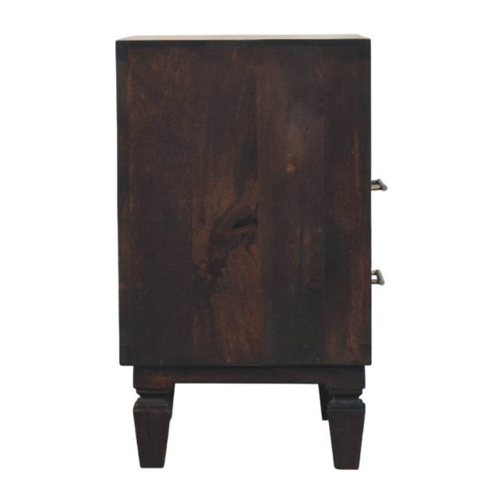 Handcrafted Arno Nightstand - Solid Mango Wood Bedside Table for Bedroom - product view 8 showing handcrafted solid mango...
