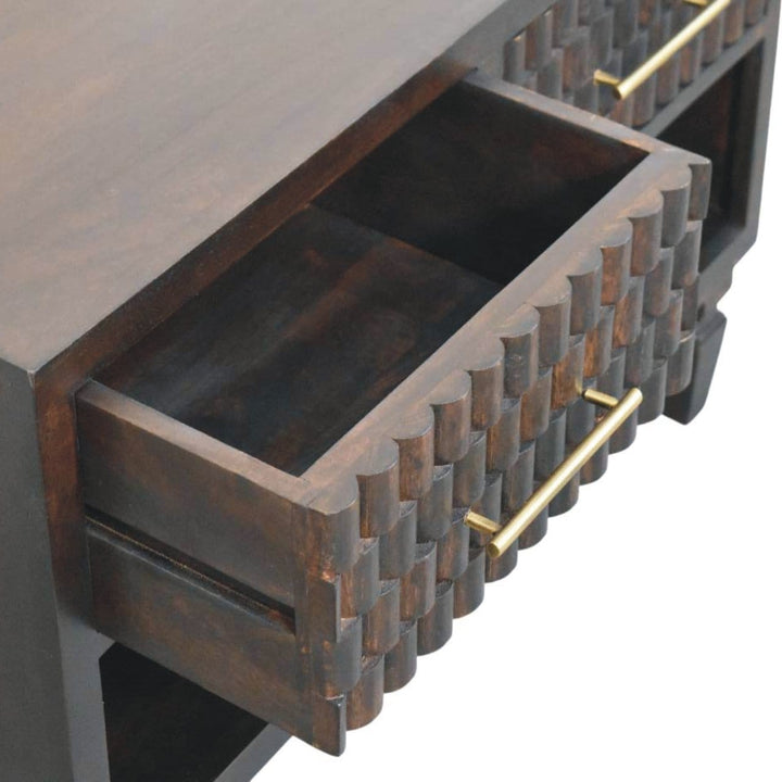 Handcrafted Arno Shoe Storage Unit - Solid Mango Wood Shoe Cabinet for Entryway & Hallway - product view 7 showing...