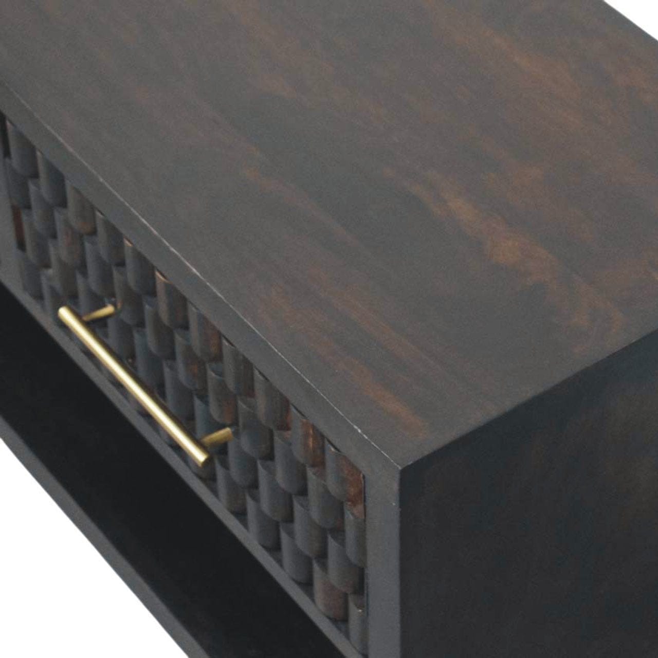 Handcrafted Arno Shoe Storage Unit - Solid Mango Wood Shoe Cabinet for Entryway & Hallway - product view 6 showing...