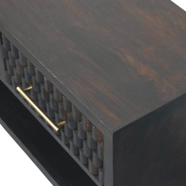 Handcrafted Arno Shoe Storage Unit - Solid Mango Wood Shoe Cabinet for Entryway & Hallway - product view 6 showing...