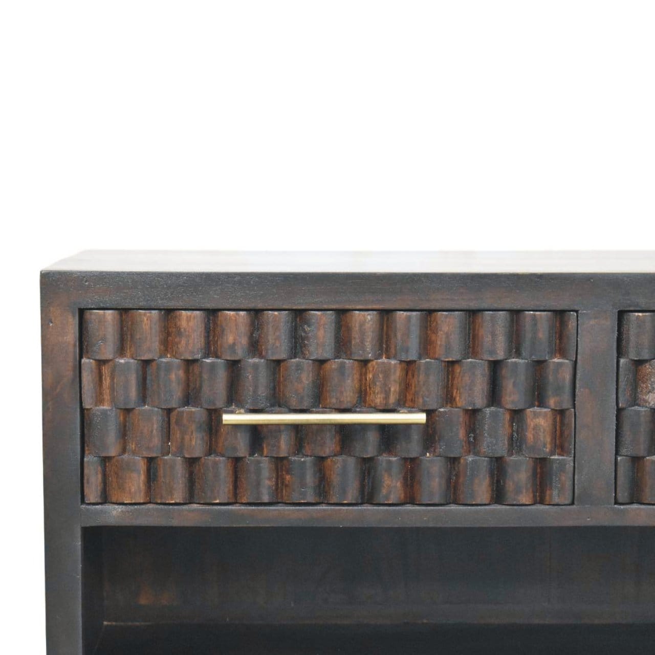 Handcrafted Arno Shoe Storage Unit - Solid Mango Wood Shoe Cabinet for Entryway & Hallway - product view 5 showing...