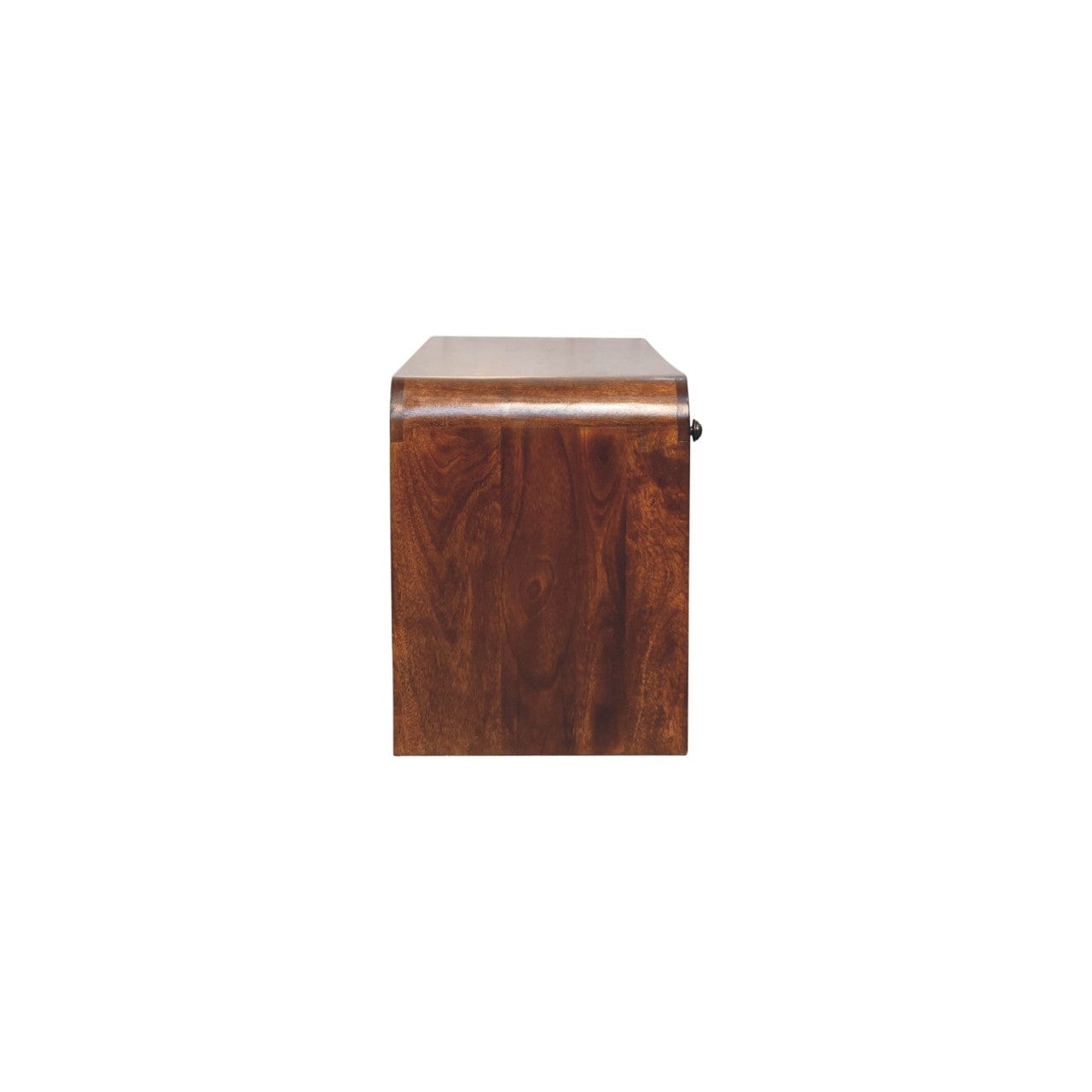 Handcrafted Aspen Slim TV Stand - Solid Mango Wood Entertainment Center for Living Room - product view 9 showing...