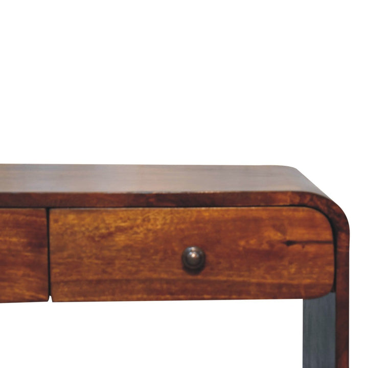 Handcrafted Aspen Slim TV Stand - Solid Mango Wood Entertainment Center for Living Room - product view 5 showing...