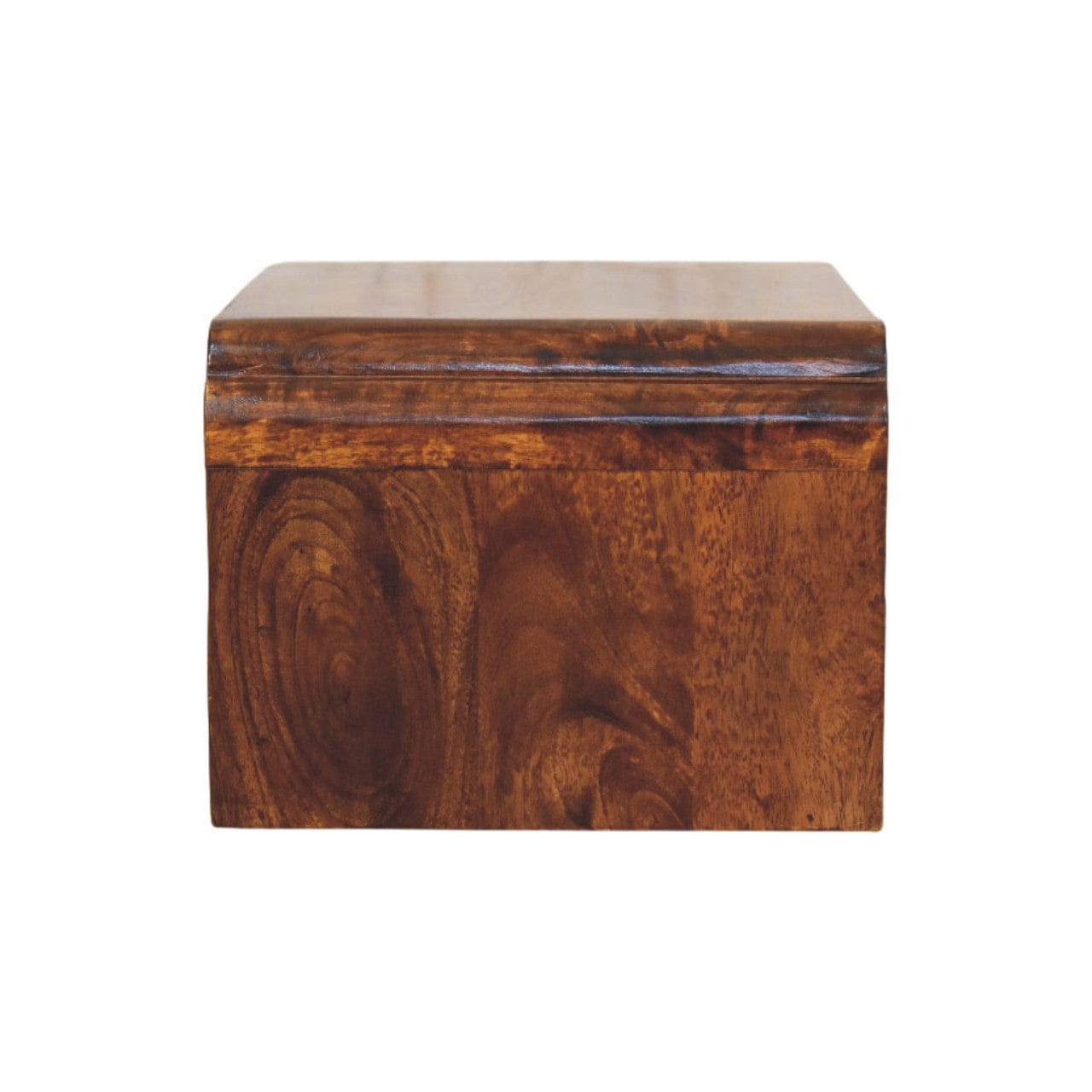 Handcrafted Avora Wall-Mounted Chestnut Nightstand - Solid Mango Wood Bedside Table for Bedroom - product view 8 showing...