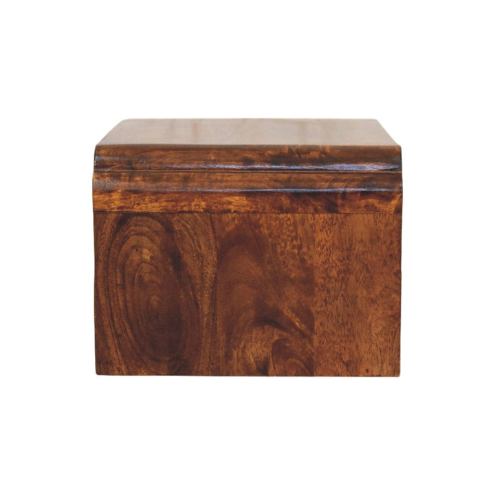 Handcrafted Avora Wall-Mounted Chestnut Nightstand - Solid Mango Wood Bedside Table for Bedroom - product view 8 showing...