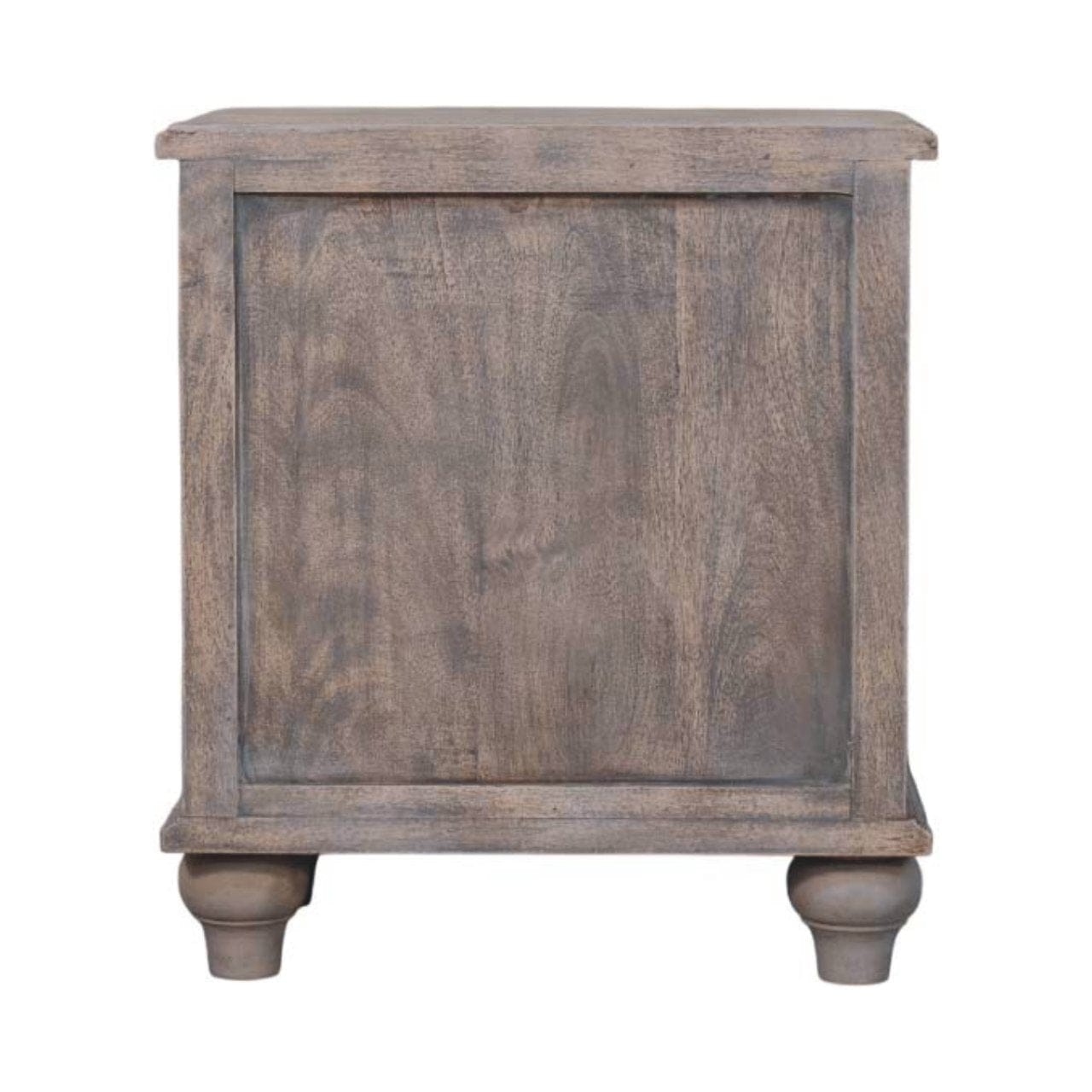 Handcrafted Beaumont Curved Nightstand - Solid Mango Wood Bedside Table for Bedroom - product view 9 showing handcrafted...