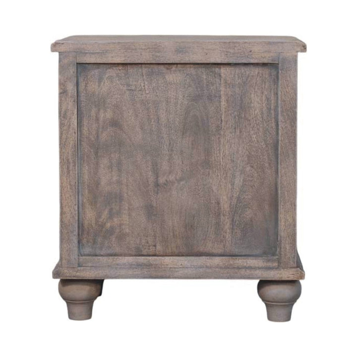 Handcrafted Beaumont Curved Nightstand - Solid Mango Wood Bedside Table for Bedroom - product view 9 showing handcrafted...