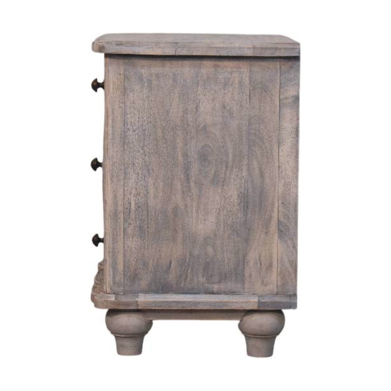 Handcrafted Beaumont Curved Nightstand - Solid Mango Wood Bedside Table for Bedroom - product view 8 showing handcrafted...