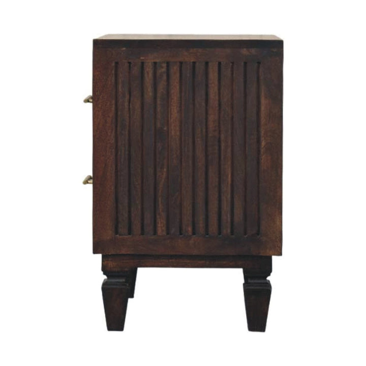 Handcrafted Belmont 2 Drawer Nightstand - Solid Mango Wood Bedside Table for Bedroom - product view 8 showing handcrafted...
