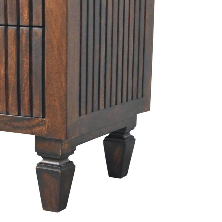 Handcrafted Belmont 2 Drawer Nightstand - Solid Mango Wood Bedside Table for Bedroom - product view 7 showing handcrafted...