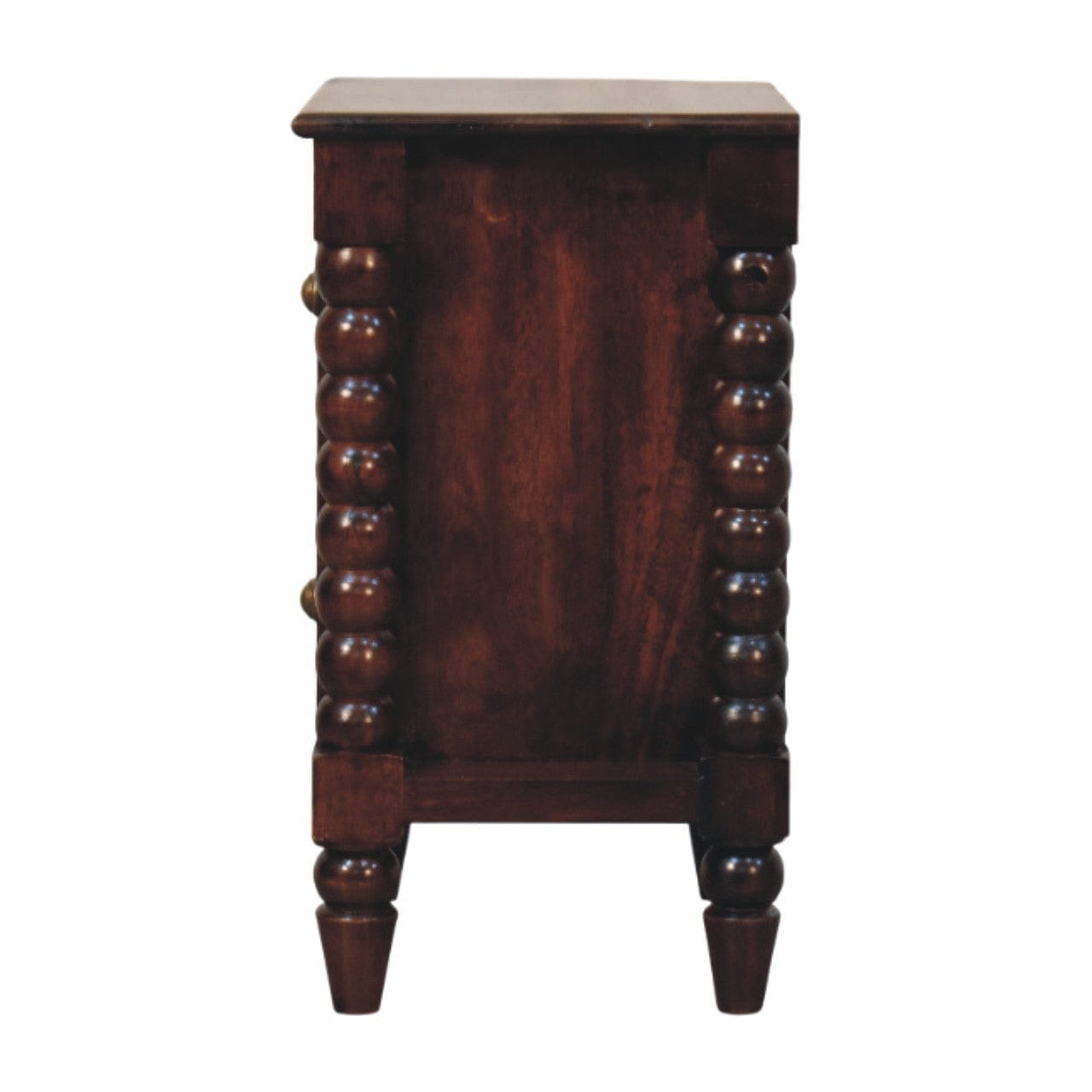 Handcrafted Bexley Spindle Nightstand - Solid Mango Wood Bedside Table for Bedroom - product view 8 showing handcrafted...