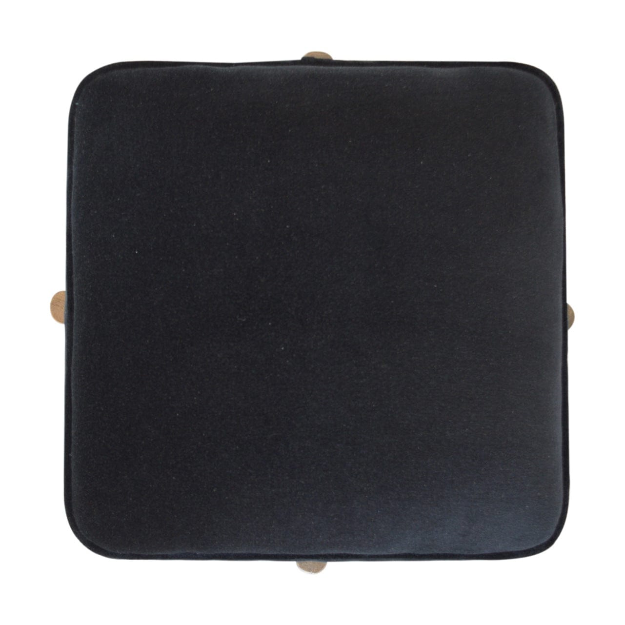 Handcrafted Black Velvet Solid Wood Footstool - Solid Mango Wood Accent Stool for Living Room - product view 7 showing...