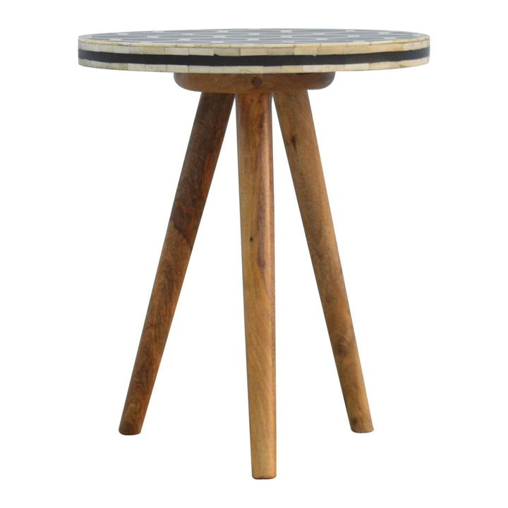 Handcrafted Bone Inlay Side Table - Solid Mango Wood End table - product view 8 showing handcrafted solid mango wood side...
