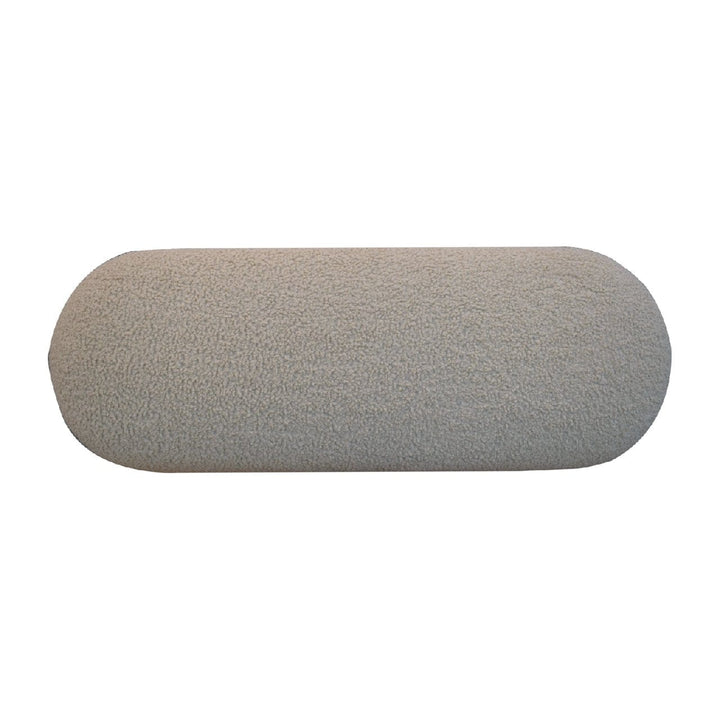 Handcrafted Boucle Hallway Bench - Solid Mango Wood Seating Furniture for Entryway - product view 7 showing handcrafted...