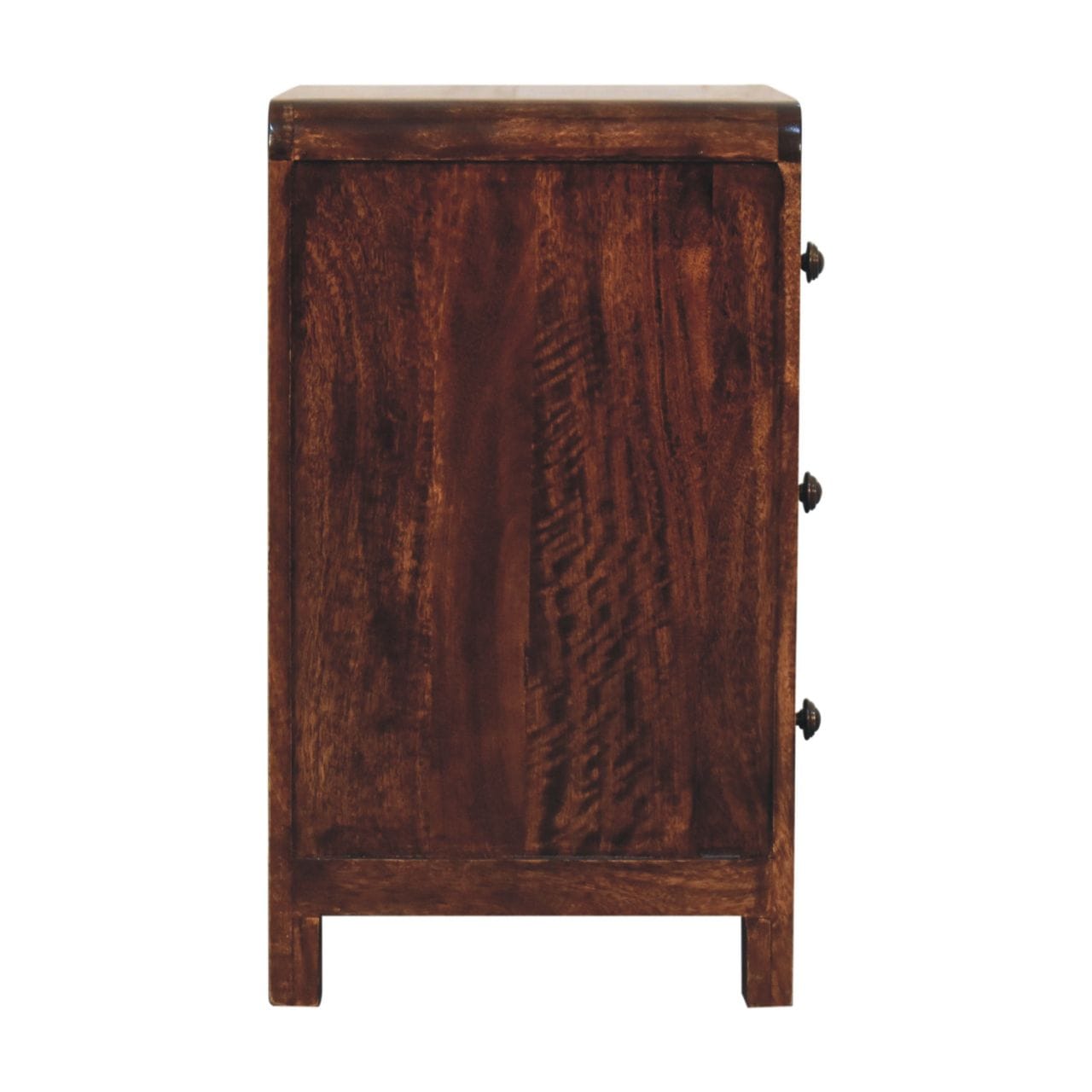Handcrafted California Walnut Naya Nightstand - Solid Mango Wood Bedside Table for Bedroom - product view 8 showing...