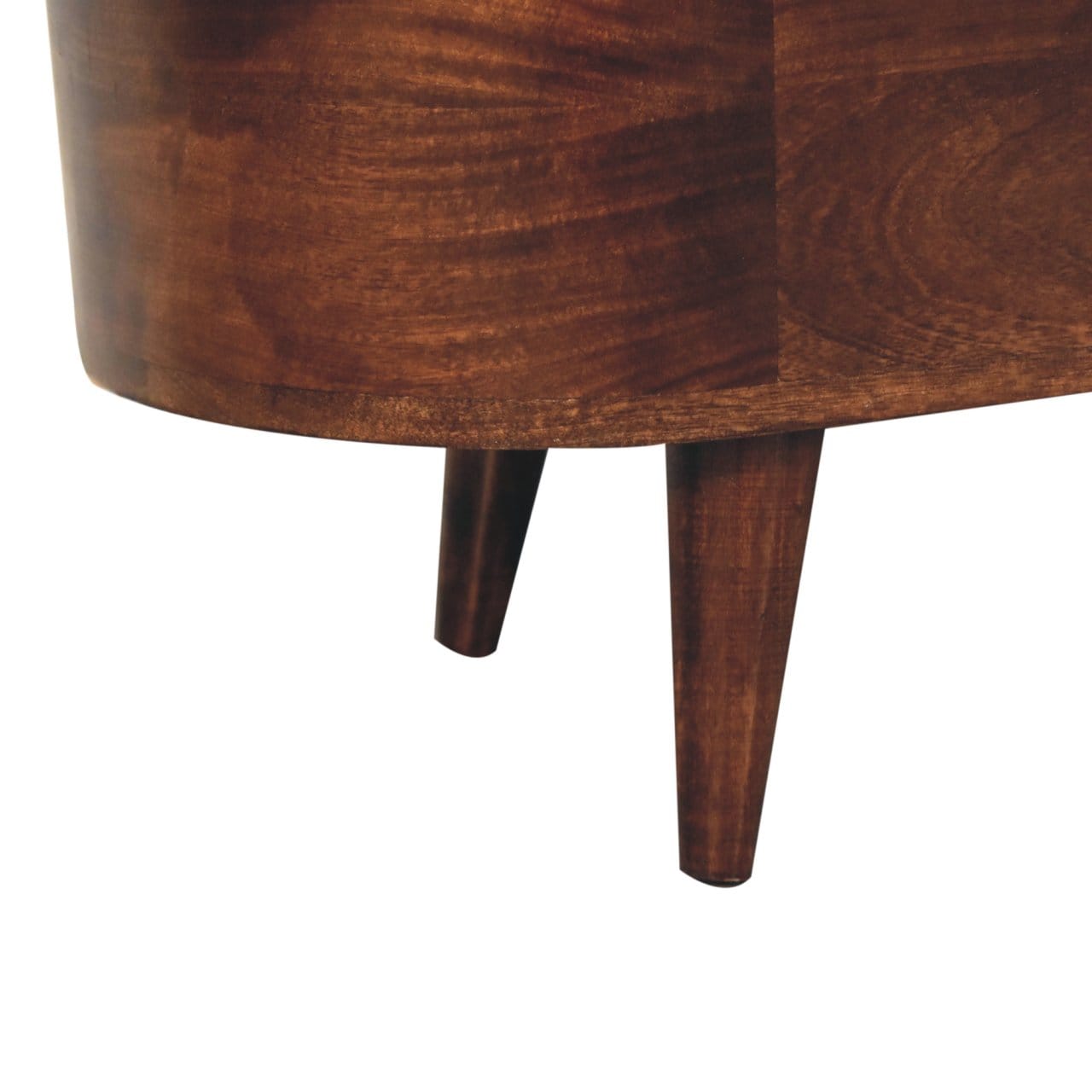 Handcrafted California Walnut Rounded Lid up Blanket Box - Solid Mango Wood Storage Trunk for Bedroom - product view 8...