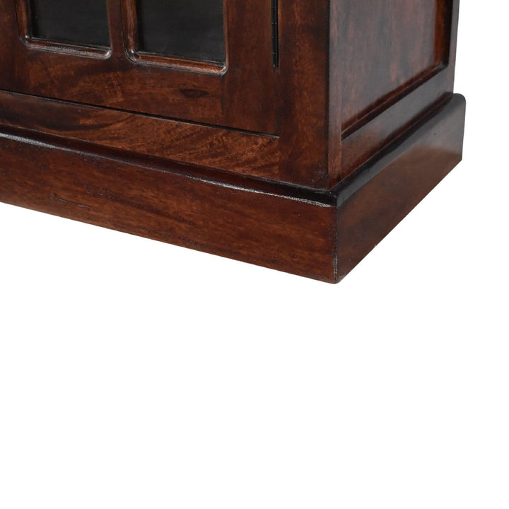 Handcrafted Cherry Glazed Sideboard - Solid Mango Wood Buffet Cabinet for Dining Room - product view 8 showing...