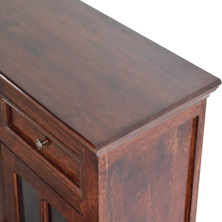 Handcrafted Cherry Glazed Sideboard - Solid Mango Wood Buffet Cabinet for Dining Room - product view 6 showing...