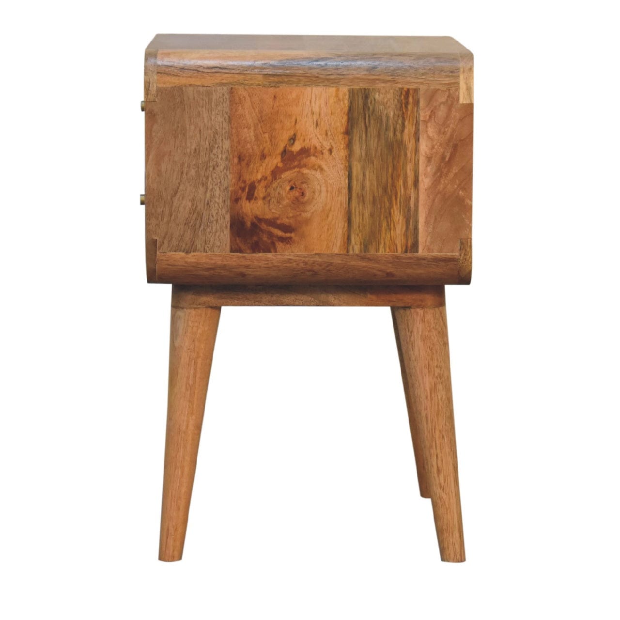 Handcrafted Close-knit 2 Drawer Nightstand - Solid Mango Wood Bedside Table for Bedroom - product view 8 showing...