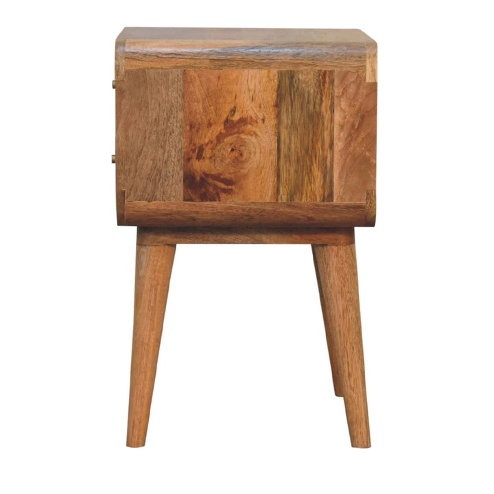 Handcrafted Close-knit 2 Drawer Nightstand - Solid Mango Wood Bedside Table for Bedroom - product view 8 showing...