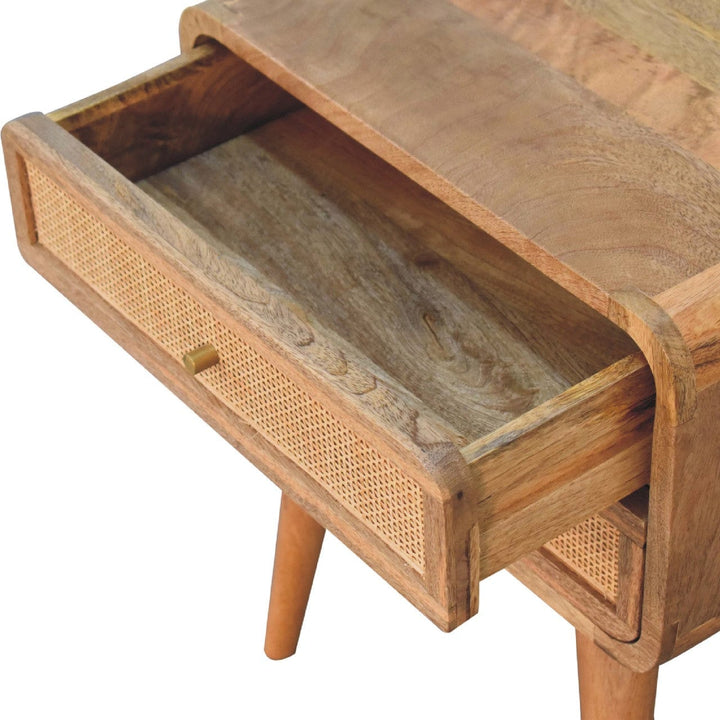 Handcrafted Close-knit 2 Drawer Nightstand - Solid Mango Wood Bedside Table for Bedroom - product view 6 showing...